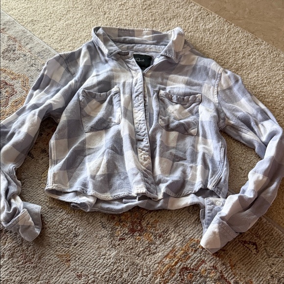 Rails Tops - Rails Blue and White Plaid Button Down Shirt